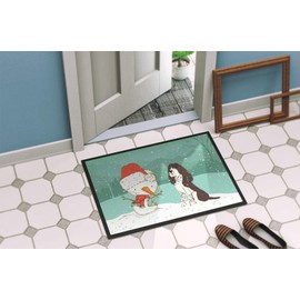 Caroline's Treasures CK2074JMAT Brown English Springer Spaniel Snowman Christmas Indoor or Outdoor Mat 24x36, 24H X 36W, Multicolor