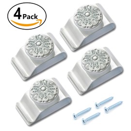 Tapestry Wall Hangers, 4 Pack Quilt & Blanket Clamps, Rug Display Clips for Carpets and Wall Hangings, Metal Hanging Clips (White)