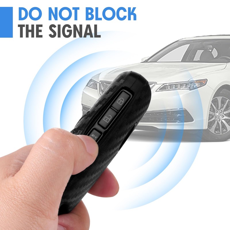 WORCAS Key Fob Cover Carbon Fiber Pattern Silicone Case Compatible