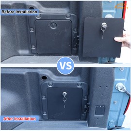 Aunginsy Trunk Bed Security Lockbox Cover Compatible with Ford Maverick 2022-2024 2025 Pickup Aluminum Trunk Bed Lockbox Cover Trunk Left/Right Side Storage Box Lockbox Cover with 2 Keys Accessories