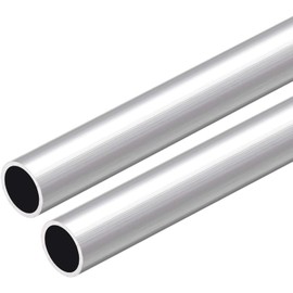 TOP-VIGOR 2Pcs 6063 Aluminum Round Tube, 17mm OD 15mm ID 300mm Length Seamless Aluminum Straight Tubing Metal Pipe for Industry DIY Projects