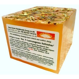 Handmade Natural Lemongrass Soap Loaf - Range No.7 - Rosacea/Thread and Spider Veins Calming, Acne/Large Open Pore Relief - 400g Money Saver Loaf