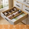 Ryqtop Bamboo Drawer Dividers,17-22" Adjustable Kitchen Drawer Organizer for Clothes,6