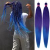 Ombre Purple-Blue Braiding Hair Pre Stretched 2 Packs Box Braids
