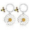 Keyrings for Women, 2PCS Cute Daisy Keychain Daisy Keyring Bag