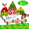 Oriate Farm Animals Fences Magnetic Tiles, 18pcs Magnet Fencing Compatible
