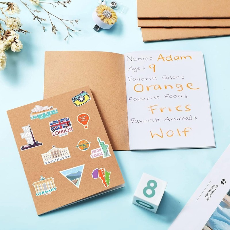 SHSHbuy Pack of 5 Notebooks, Small Notepad, A5, Blank Pages,