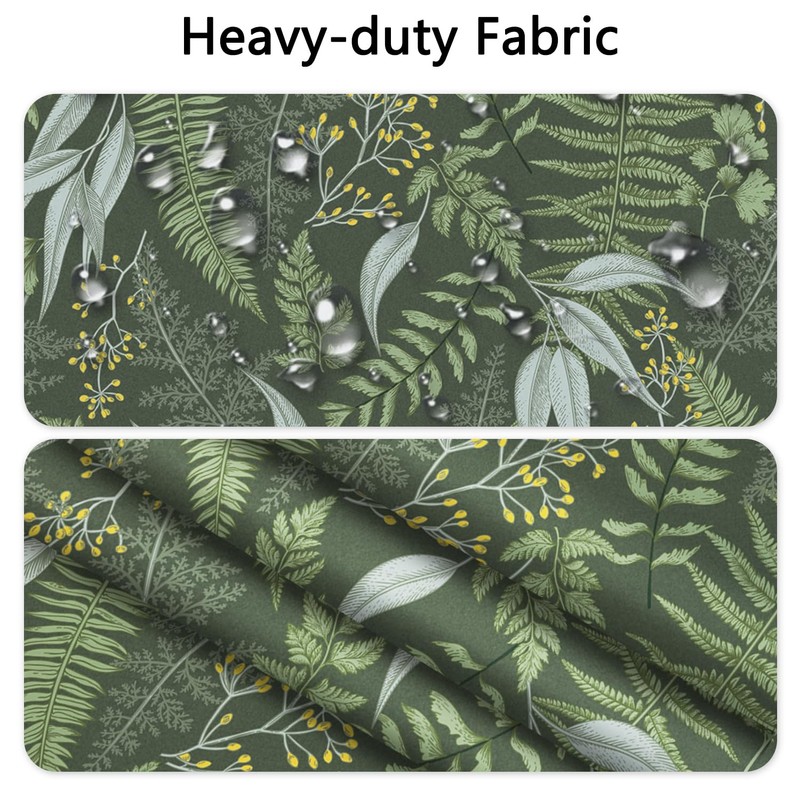 Xiazhilaio No Hook Plant Shower Curtain with Snap in Liner,