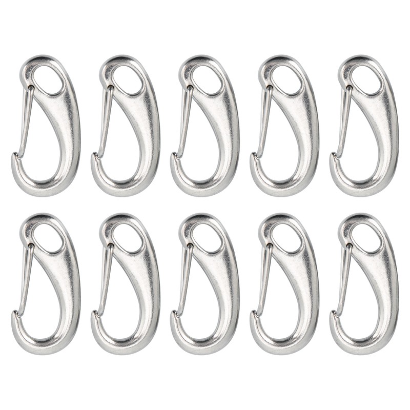 10pcs 50mm Heavy Duty Snap Rope Hook Stainless Steel Spring