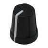 6mm D0 Hole Black Rubber Grip Control Knob For DJ