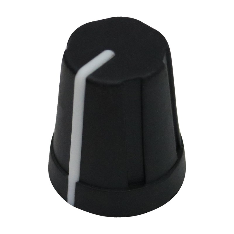 6mm D0 Hole Black Rubber Grip Control Knob For DJ