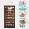 Farmhouse Kitchen Rules Sign, Rustic Wooden Plaque, 12x6inch (J10)