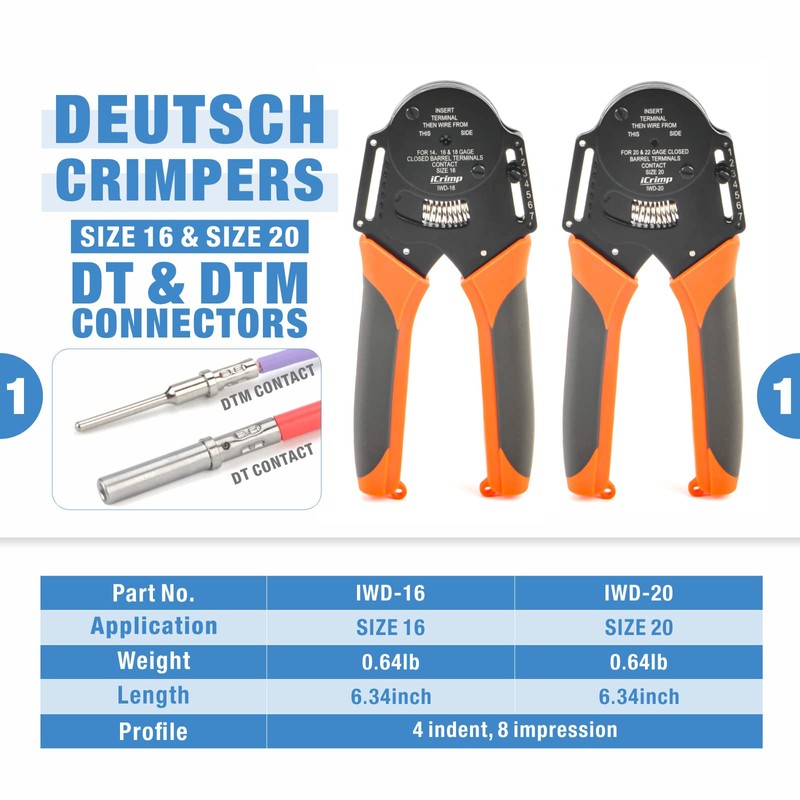 IWISS iCrimp KIT-DC02 Wire Crimping Tool Kit for Deutsch Connectors