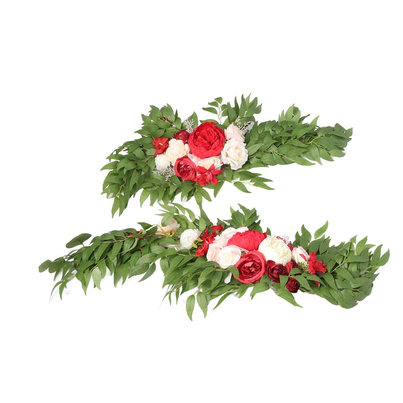 Wedding Arch Flowers Red Silk Cloth Bright Color Widely Used