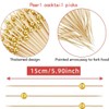 120 pcs 5.9 inch long Pearl Cocktail Picks,Gold Ball Food