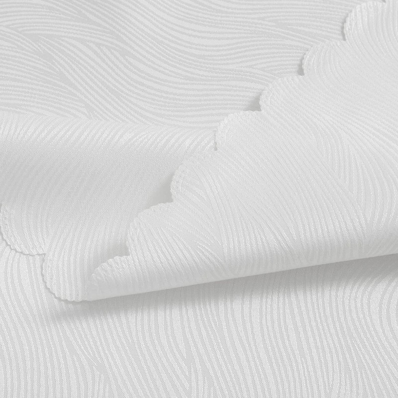 SPRICA White Round Jacquard Tablecloth Round 200cm Diameter Water Resistant