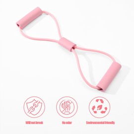 Heclia 2PCS Figure 8 Stretch Fitness Strap for Full-Body Workouts Elastic Fitness Yoga Resistance Bands with Handles Strength Training Flexibility Exercise Elastic Rope Building Muscle for Home Gym