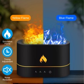 250ml USB Air Humidifier Essential Oil Aroma Diffuser 3D Flame Mist For Spa Yoga