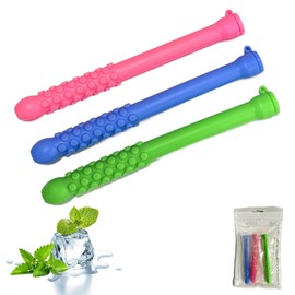 Chewable Breather Stick, 3PCS Chewable Essential Oil Breath Stick, Ayuda con la Concentracin y la Respiracin Naturales (Mezcla de colores)            