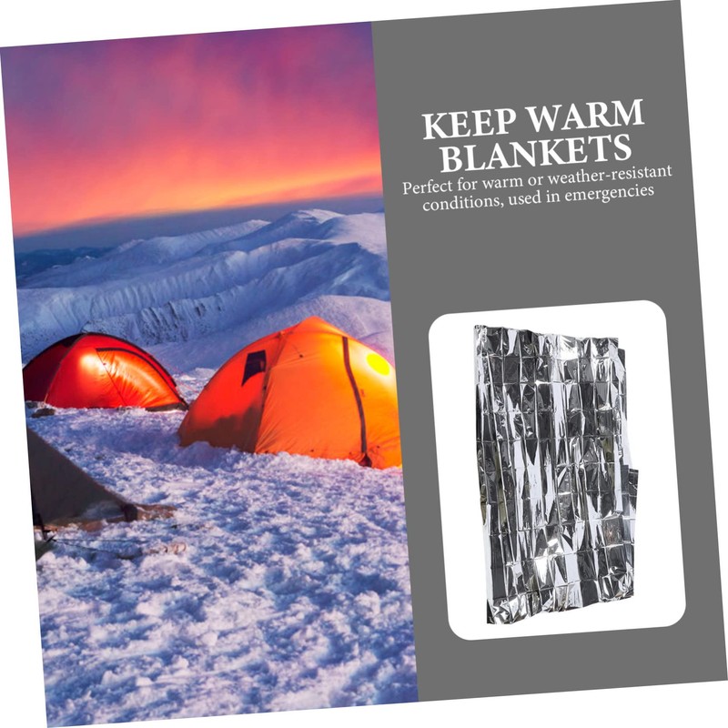 Kisangel 10pcs Survival Blanket Emergency Camping Blanket for for Inclement