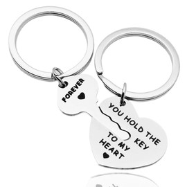 PNPGDYKR Schlüsselanhänger Paar, Schlüsselanhänger Partner Herz, Schlüssel zum Herzen, Schlüsselring für Paare/Geliebte im Set | Glück | Geschenk | Jahrestag | Hochzeit | Liebe