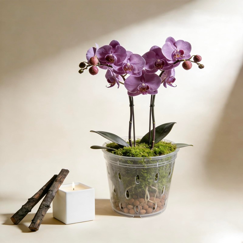 Gyfofix 5 Pack 5.5 Inch Clear Plastic Orchid Pots with
