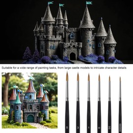 Prémium Miniature Brushes, Pack of 6 Fine Detail Brushes for Watercolour, Acrylic and Gouache, Model Brush for Citadel, Game Work, Detail Model, Model Making, Warhammer 40k (Himmlfel K Series)