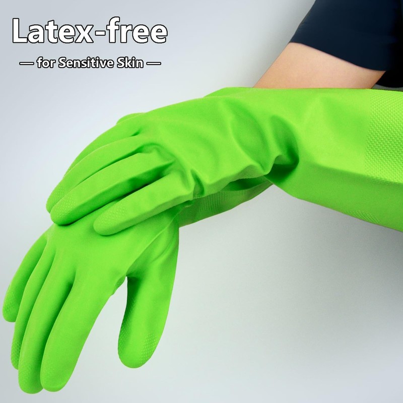 Cleanbear Synthetic Rubber Gloves, Medium Size, 11.8 Inches, 3 Pairs