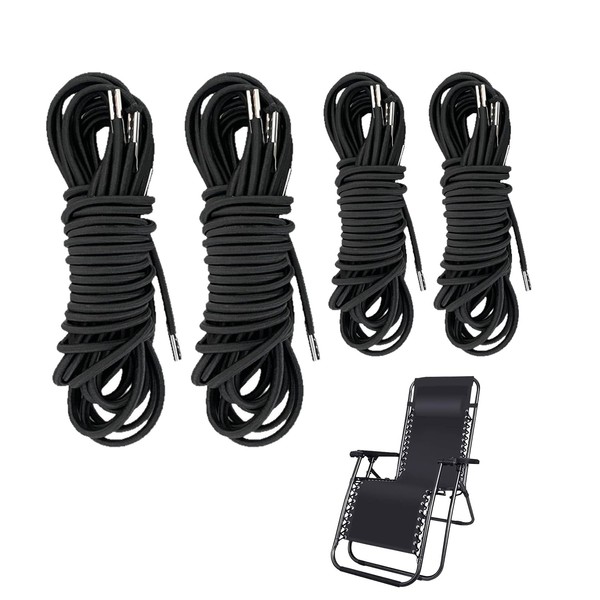 4 Pieces Replacement Cords(2 Long And 2 Short),Black Loungers Sun