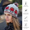 Pachamama Women Wool Bobble Beanie Hat Handknitted Cute Robin Design
