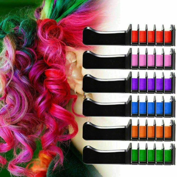 10pcs Temporary Hair Chalk Hair Color Comb Washable Hair Dye Salon Party Set -HnQ