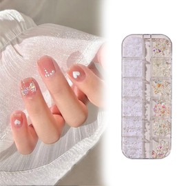 1 Box Half Beads Nail Art Charms, Sanding Nail Charms, Half Round Pearl Balls Nail Charms, Nail Art Decoration, for DIY Jewellery Decoration, Nail Decorations