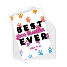 Rib ticklerz - Funny Card From The Dog - Dog Grandma Birthday Card - Best Dog Grandma Ever Love You - From Dog To Grandma Cute Birthday Card Puppy Dog Pet - CD111