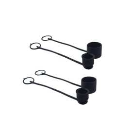 Black Rubber Dust Caps/Plugs For 1/2 Body Flat Face Hydraulic Bobcat Skid Steer Quick Couplers (2 Sets)