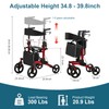 Rollator Walker for Seniors, Folding Rolling Aluminum Walker with 10