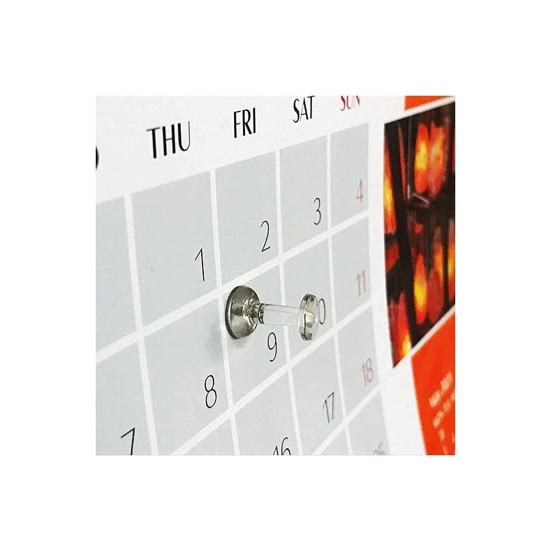 NEDBLUE Clear Push Pins - 120 Drawing Pins with Storage