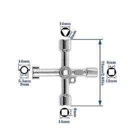 WenTigDY - Llave universal 4 en 1, llave cruzada universal multifuncional con broca, herramientas de aleación de zinc, caja de clóset eléctrico, puerta de tren, válvula de medidor de agua, gabinetes de medidor eléctrico de gas, etc
