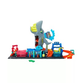 Hot Wheels City Ultra Shark Car Wash Playset with Color Reveal
