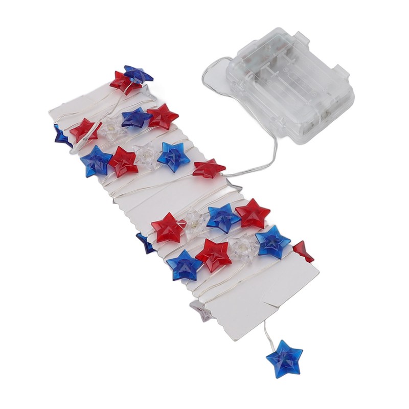 Independence Day Decor LED String Lights Battery Operated 9.8ft 40