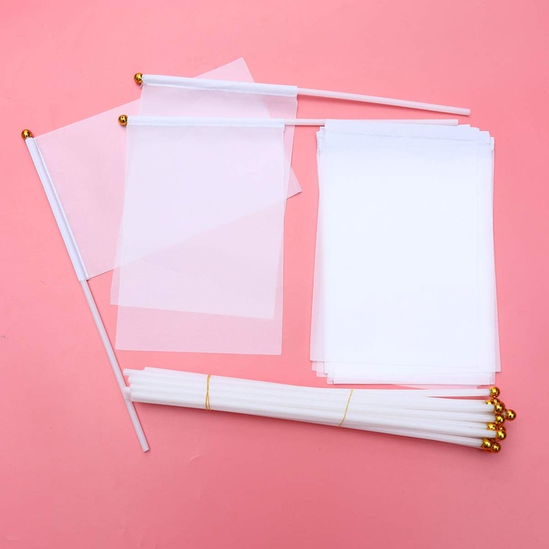 STOBOK Mini Hand Flag Plain DIY Hand Waving Flags Portable