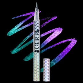 SUSIKEKI Chameleon Multi-Chrome Liquid Eyeliner, Green Blue Purple Color Shifting Shimmery Eye Liner, Waterproof Long Lasting Colored Glitter Eye Makeup Pen Eyeliners,#2 Baroque Emerald