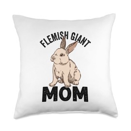 Rabbit Lover Design with Flemish Giant Throw Pillow