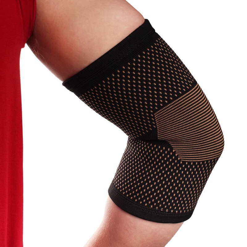 Copper Compression Elbow Sleeve - Black - Small/Medium - 10