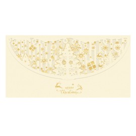 AVERZELLA Cash Envelopes for Money 12 Pcs,Elegant Christmas Holiday Money Holders for Cash gifts,Money Envelopes with Bronzing &Hollow-Out for Christmas/Chinese New Year/Party/Holiday(Beige)