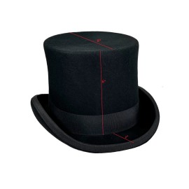 FUNK PLUS Vintage Wool Victorian Steampunk Mad Hatter Top Hat Magic Hat Gentlemen Theatre