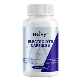 Heivy Electrolyte Capsules, Electrolytes Salt Tablets with Sodium and Potassium, Hydration Salt Pills, Keto & Low Carb Friendly Hydration Supplement, Vegan, Non-GMO - 100 Count (Size 0) - Made in USA