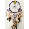 Extra Large Purple Dream Catcher Brown & White Feathers