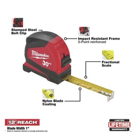 AGN 48-22-6630 Compact Tape Measure, 30'