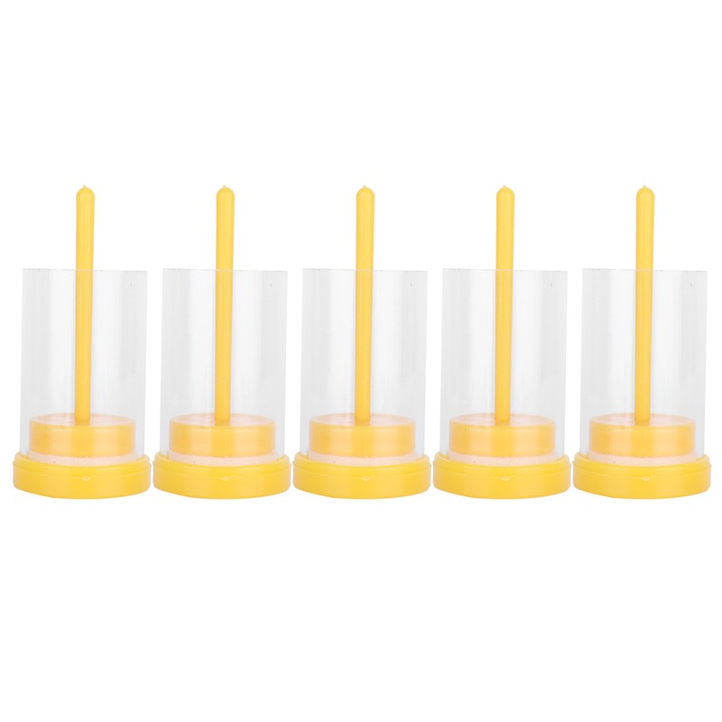 5Pcs Queen Bee Marking Bottle Catcher Cage Tube Lightweight Plastic