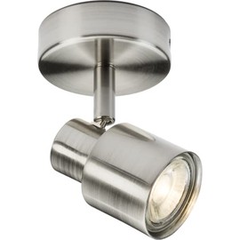 Knightsbridge GU10 Adjustable Spotlight, Pressed Steel, 50 W, Brushed Chrome CSP1BC